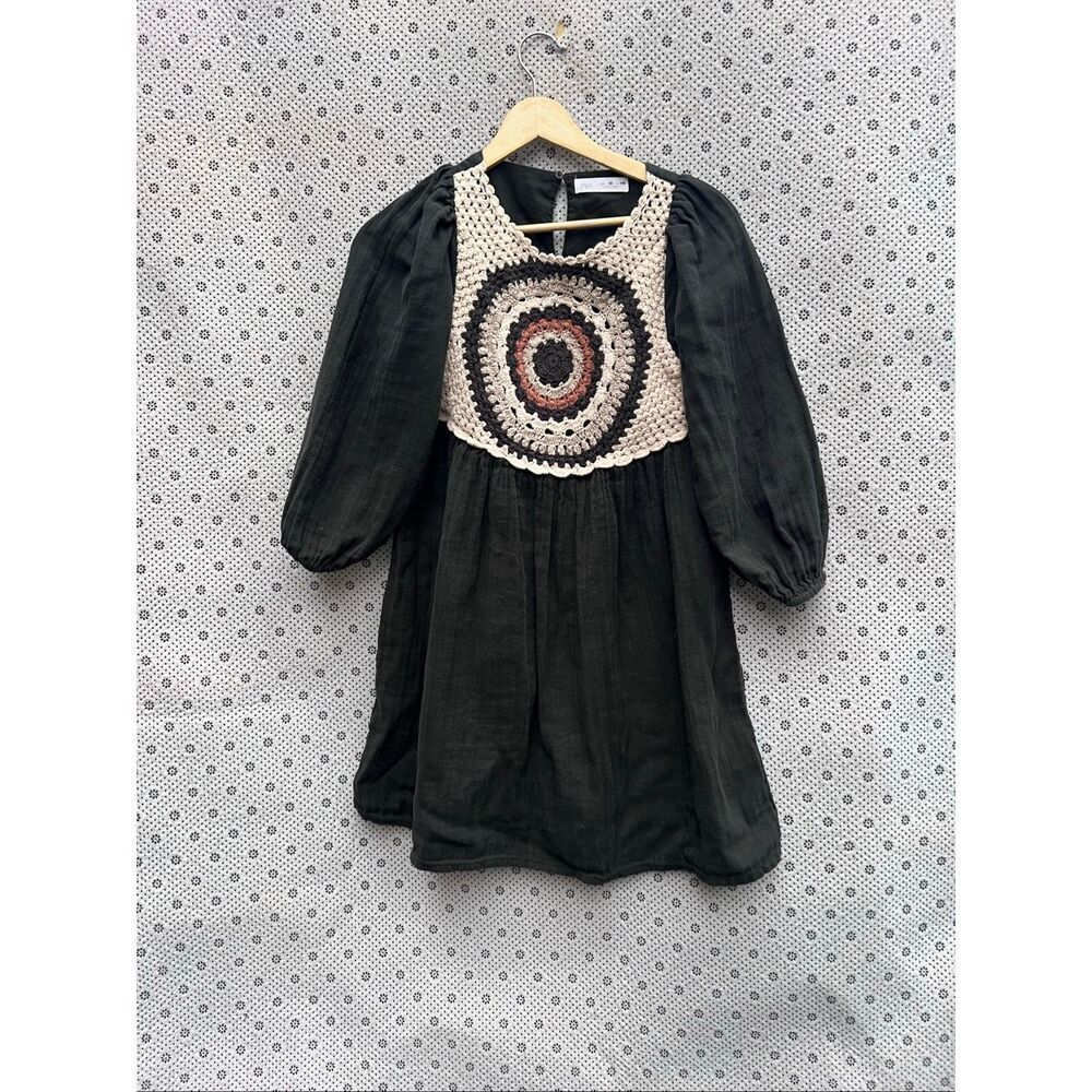 Zara embroidered / Muslin dress size 10